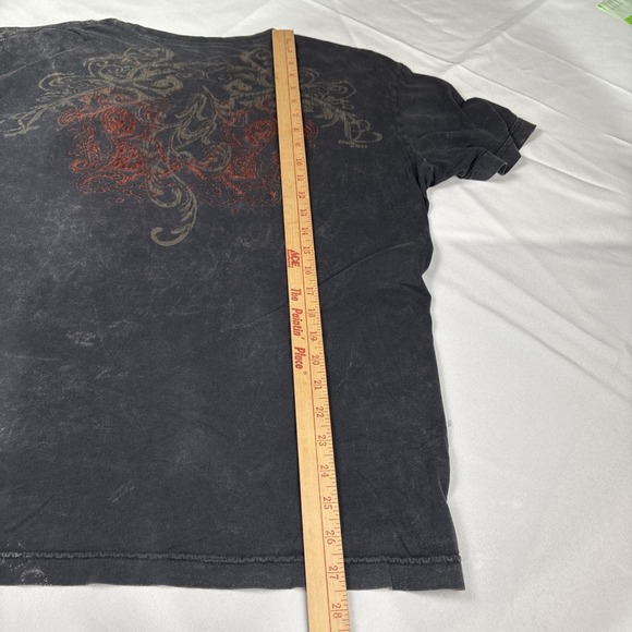 Y2K Rass Gothic Cross Knight T Shirt Mens XL Black Pima Cotton Double Sided Emo - Picture 11 of 13